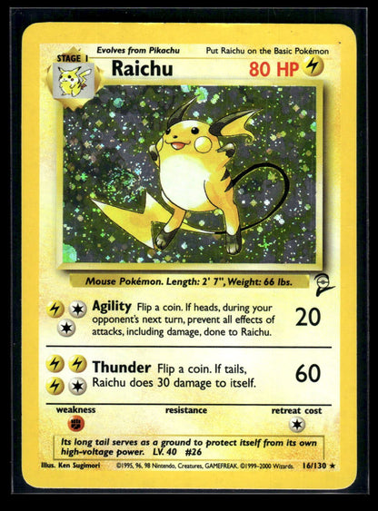 Raichu 16/130 - Base Set 2  - Rare Holo