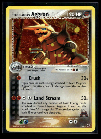 Team Magma's Aggron 7/95 - Team Magma vs Team Aqua  - Rare Holo