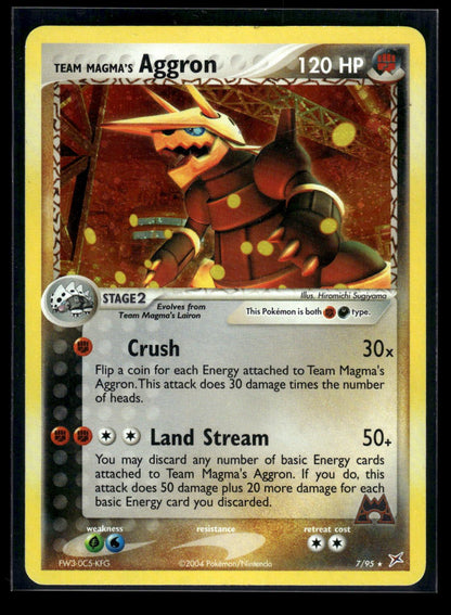 Team Magma's Aggron 7/95 - Team Magma vs Team Aqua  - Rare Holo