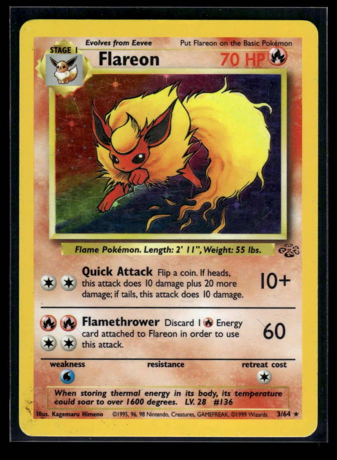 Flareon 3/64 - Jungle  - Rare Holo