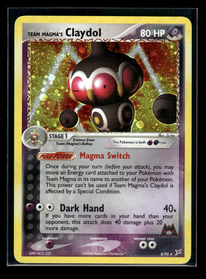 Team Magma's Claydol 8/95 - Team Magma vs Team Aqua  - Rare Holo