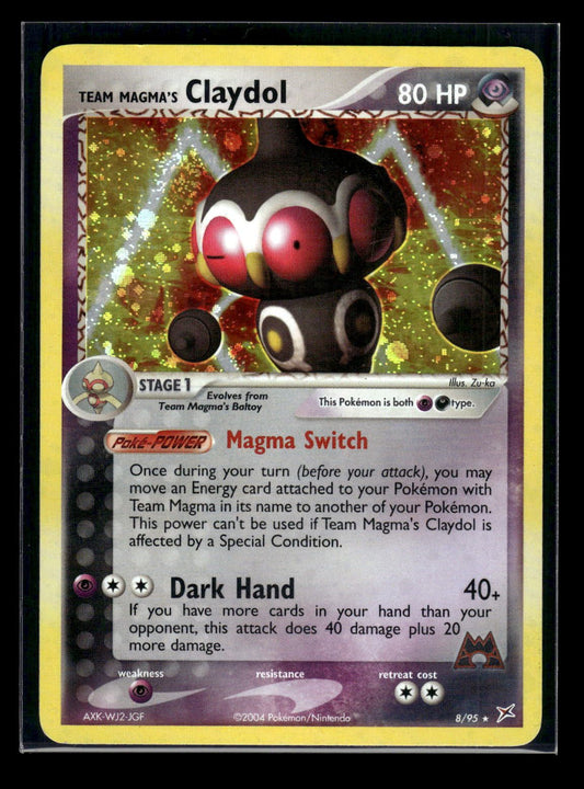 Team Magma's Claydol 8/95 - Team Magma vs Team Aqua  - Rare Holo