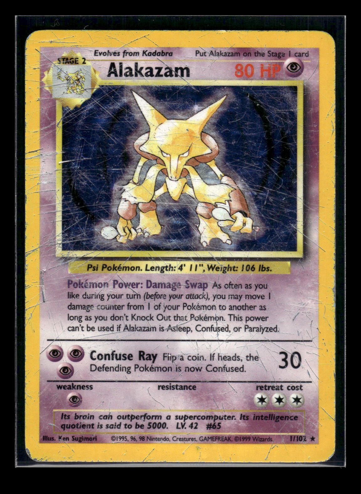 Alakazam 1/102 - Base  - Rare Holo