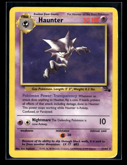 Haunter 21/62 - Fossil  - Rare