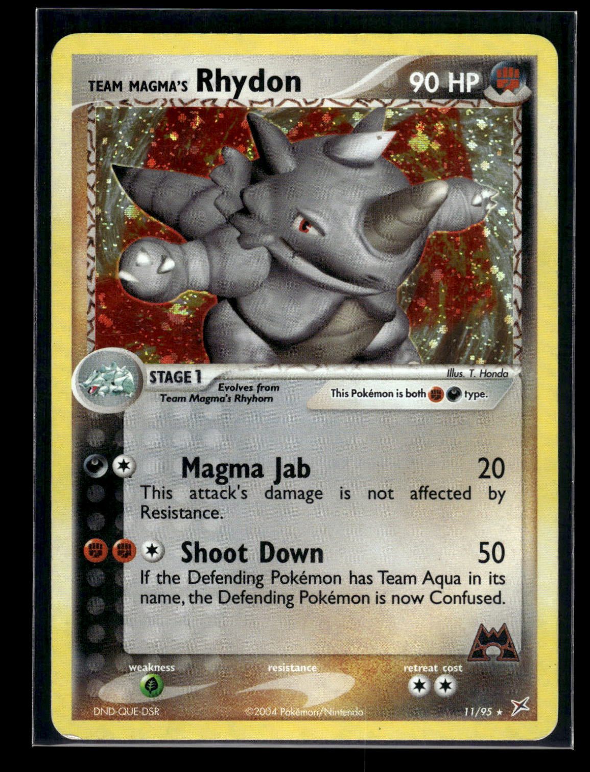 Team Magma's Rhydon 11/95 - Team Magma vs Team Aqua  - Rare Holo