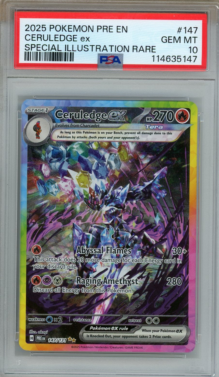 PSA 10 - Ceruledge ex 147/131 - Prismatic Evolutions
