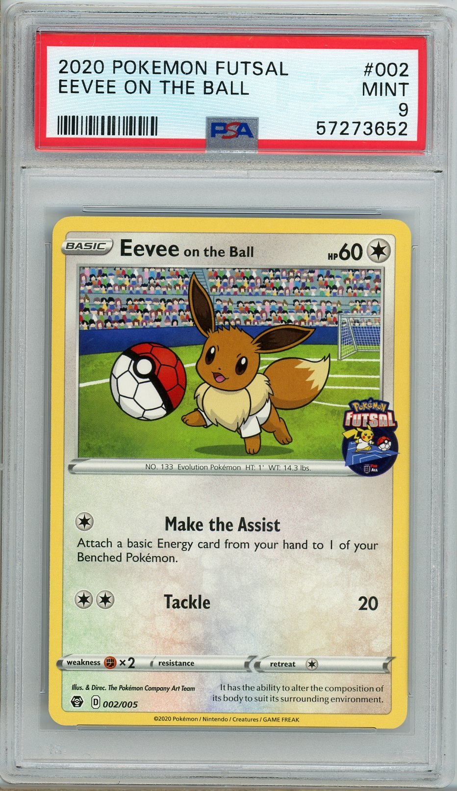 PSA 9 - Eevee on The Ball 002/005 - English Promo