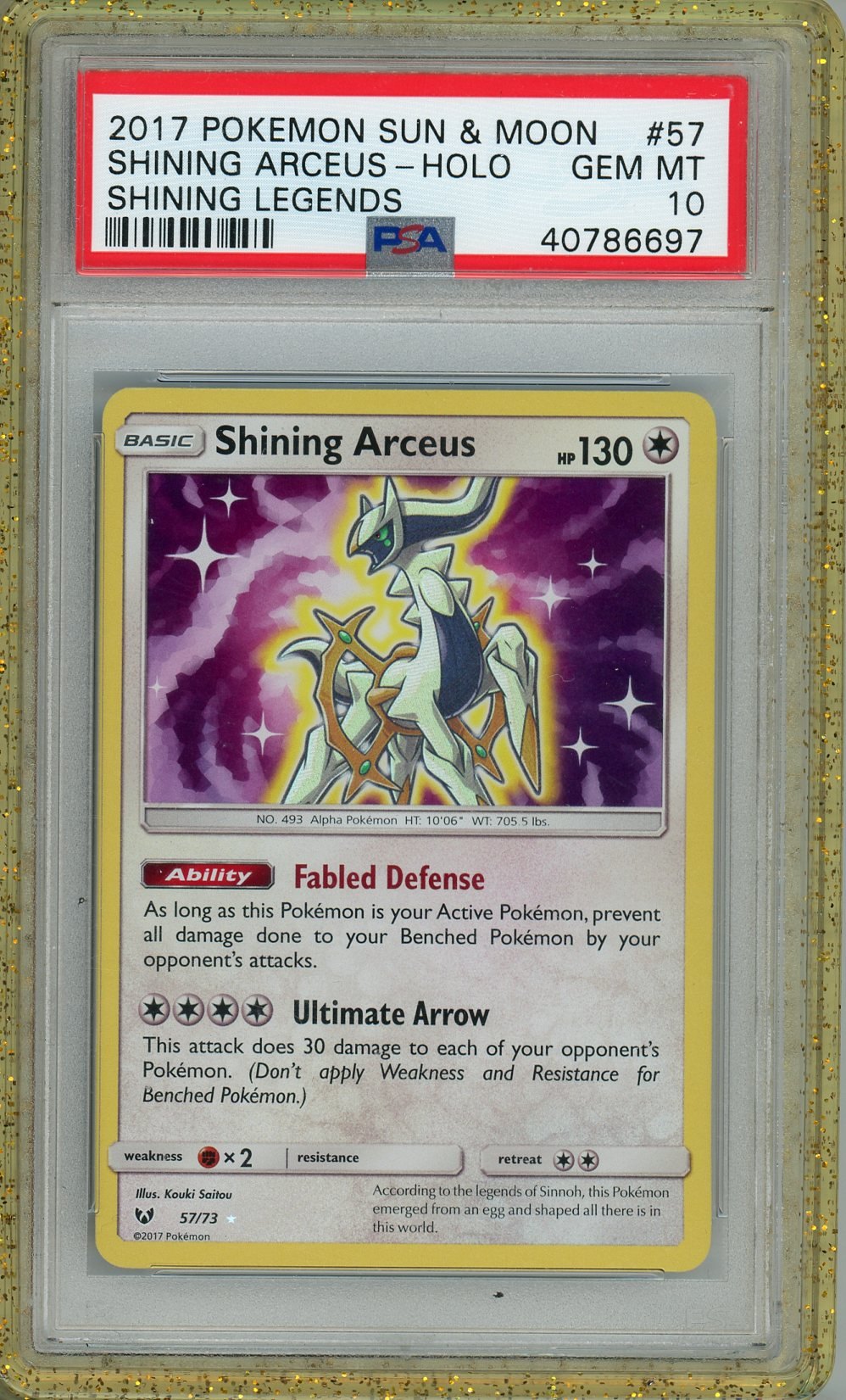 PSA 10 - Shining Arceus 57/73 - Shining Legends