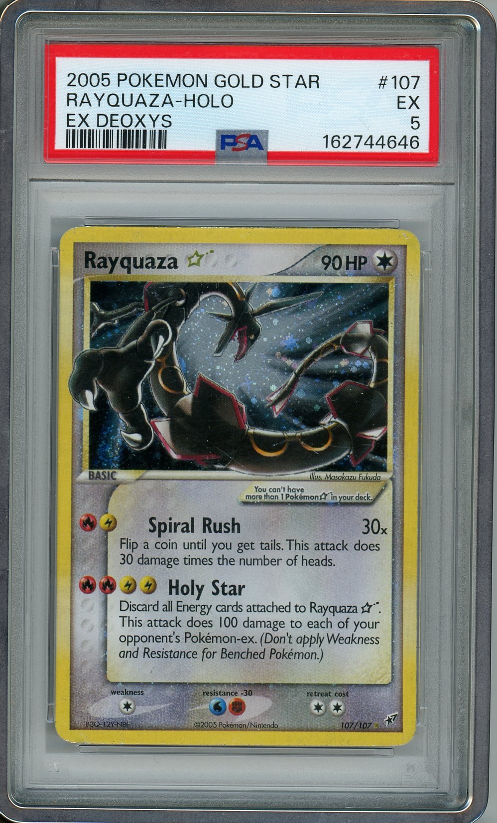 PSA 5 Rayquaza ☆ 107/107 - Deoxys  - Rare Holo Star