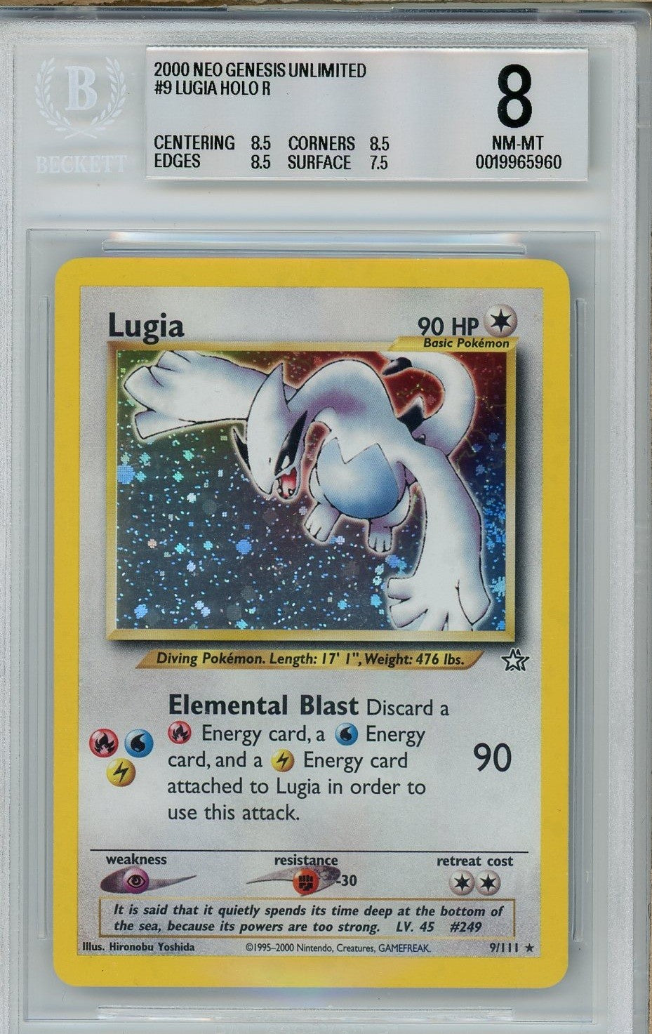 BGS 8 Lugia - Neo Genesis #9/111 - Rare Holo