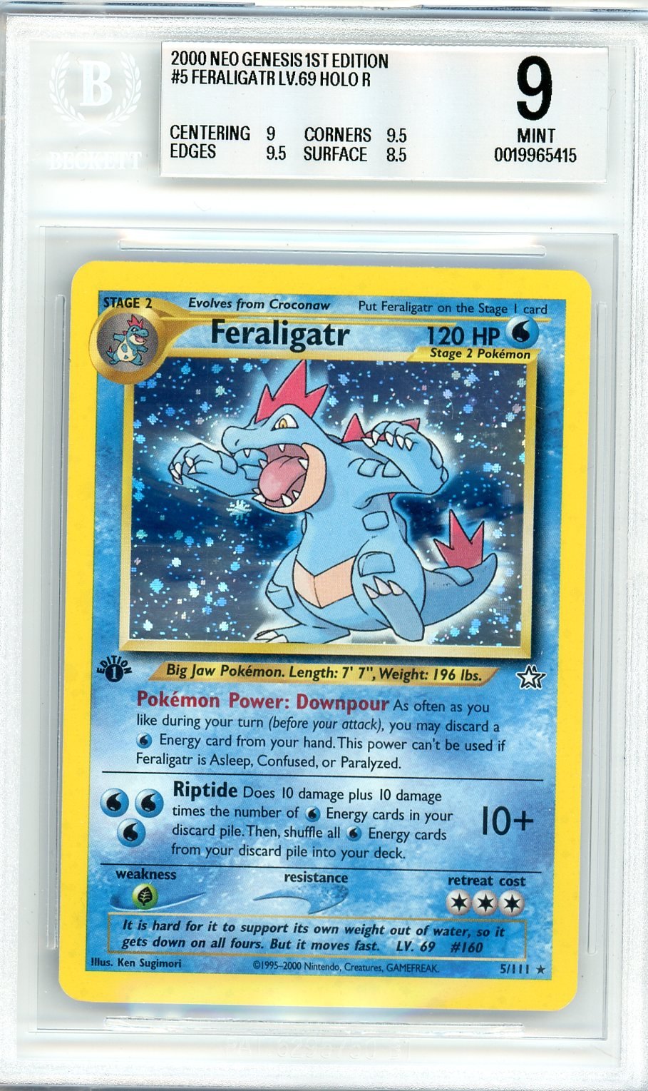 BGS 9 Feraligatr - Neo Genesis #5/111 - Rare Holo