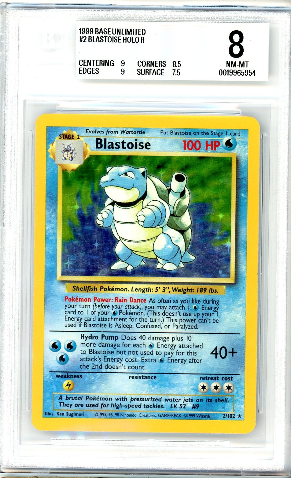 BGS 8 Blastoise - Base #2/102 - Rare Holo