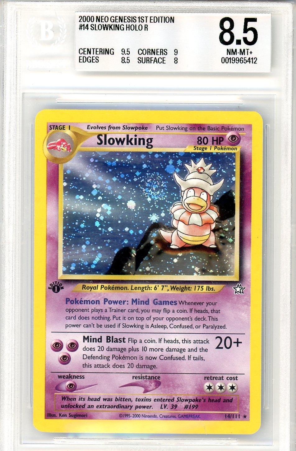 BGS 8.5 Slowking - Neo Genesis #14/111 - Rare Holo