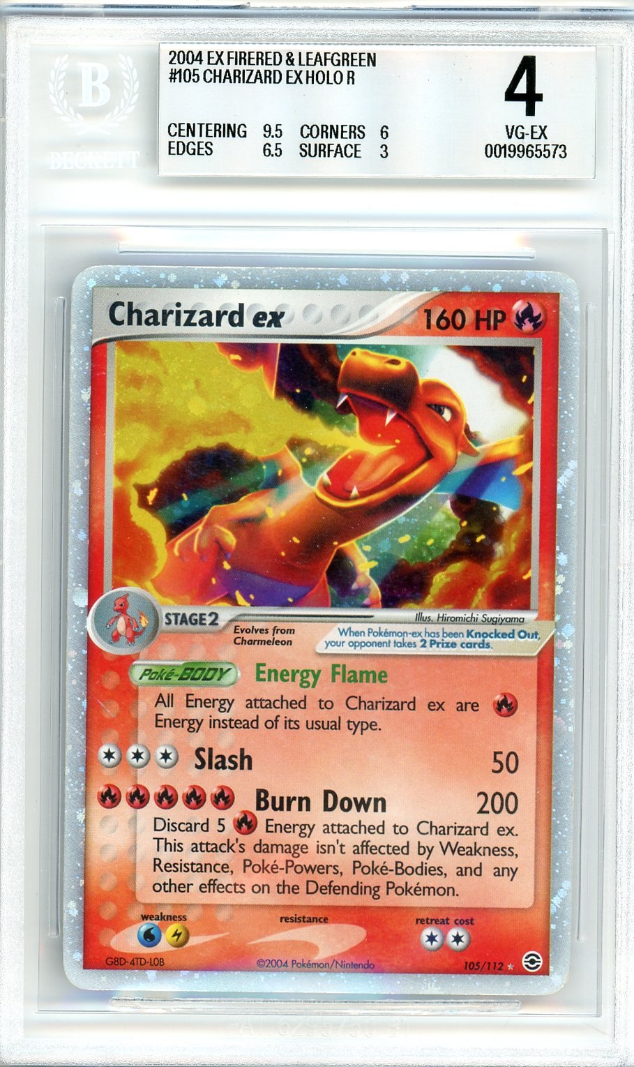 BGS 4 Charizard ex - FireRed & LeafGreen #105/112 - Rare Holo EX