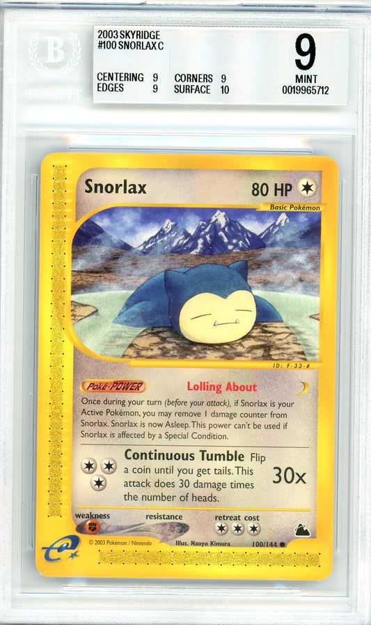 BGS 9 Snorlax - Skyridge #100/144 - Common