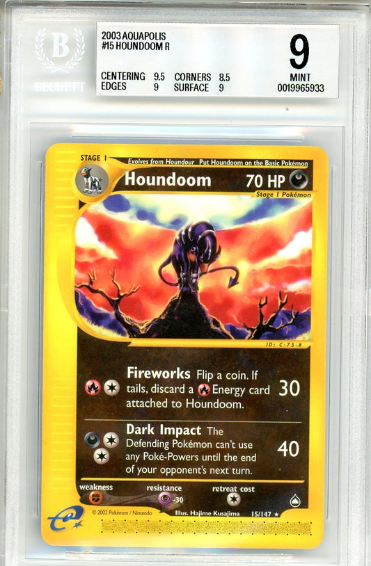 BGS 9 Houndoom - Aquapolis #15/147 - Rare