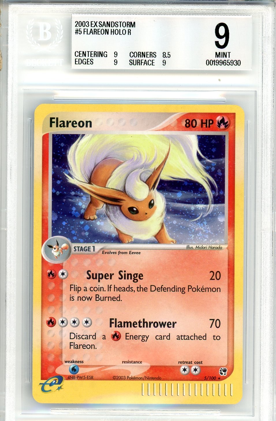 BGS 9 Flareon - Sandstorm #5/100 - Rare Holo