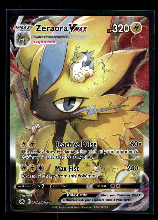 Zeraora VMAX GG42/GG70 - Crown Zenith Galarian Gallery  - Rare Holo VMAX