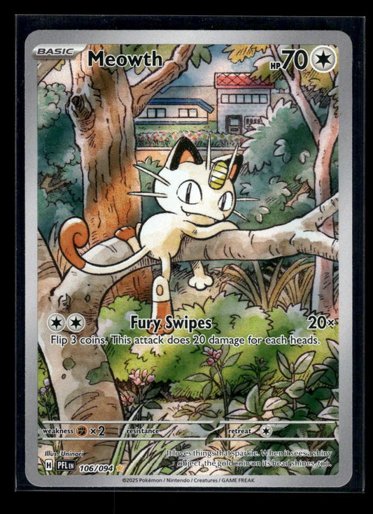 Meowth 106/094 - Phantasmal Flames  - Illustration Rare