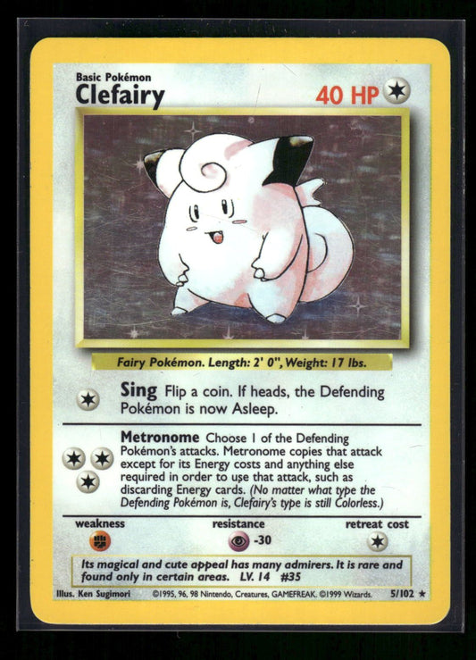 Clefairy 5/102 - Base  - Rare Holo