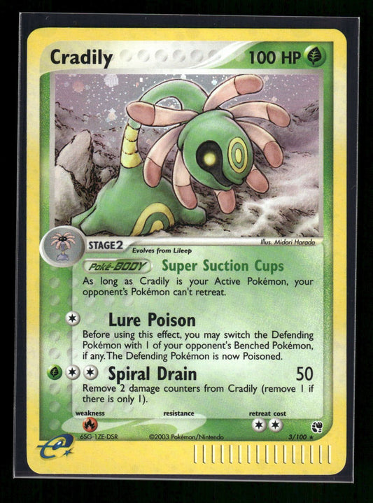 Cradily 3/100 - Sandstorm  - Rare Holo