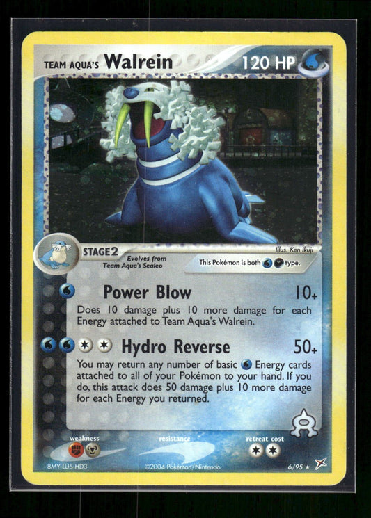 Team Aqua's Walrein 6/95 - Team Magma vs Team Aqua  - Rare Holo