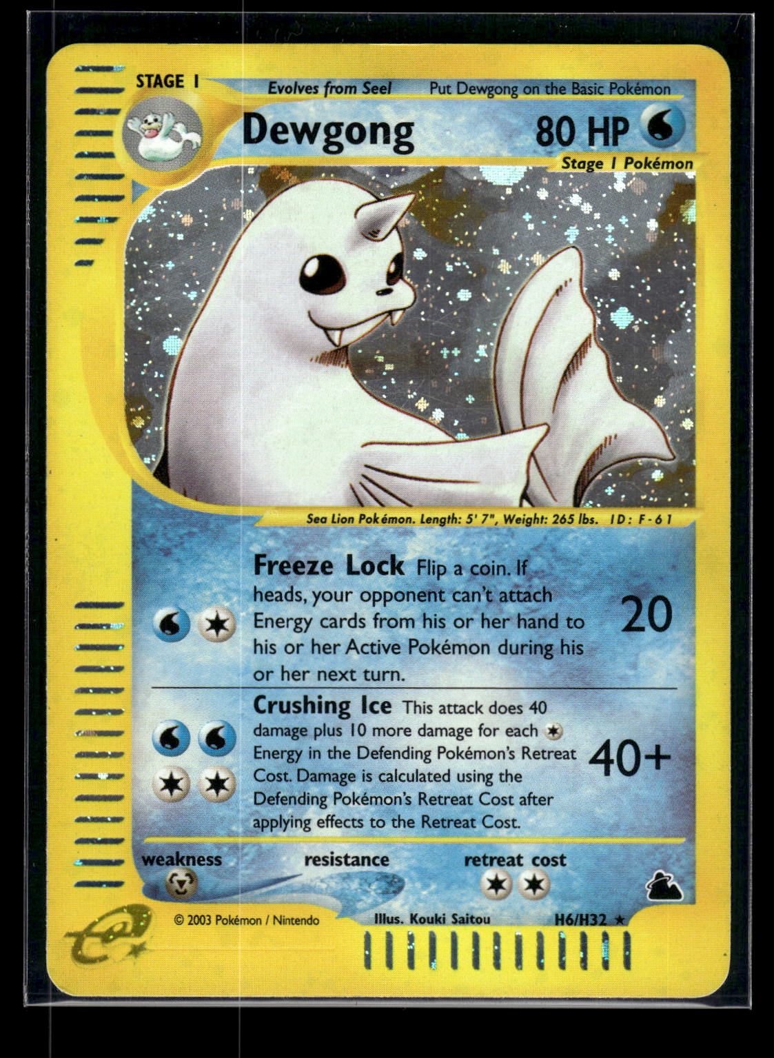 Dewgong H6/H32 - Skyridge  - Rare Holo