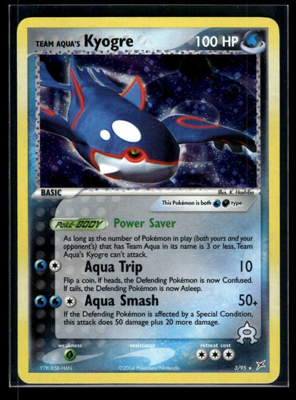 Team Aqua's Kyogre 3/95 - Team Magma vs Team Aqua  - Rare Holo