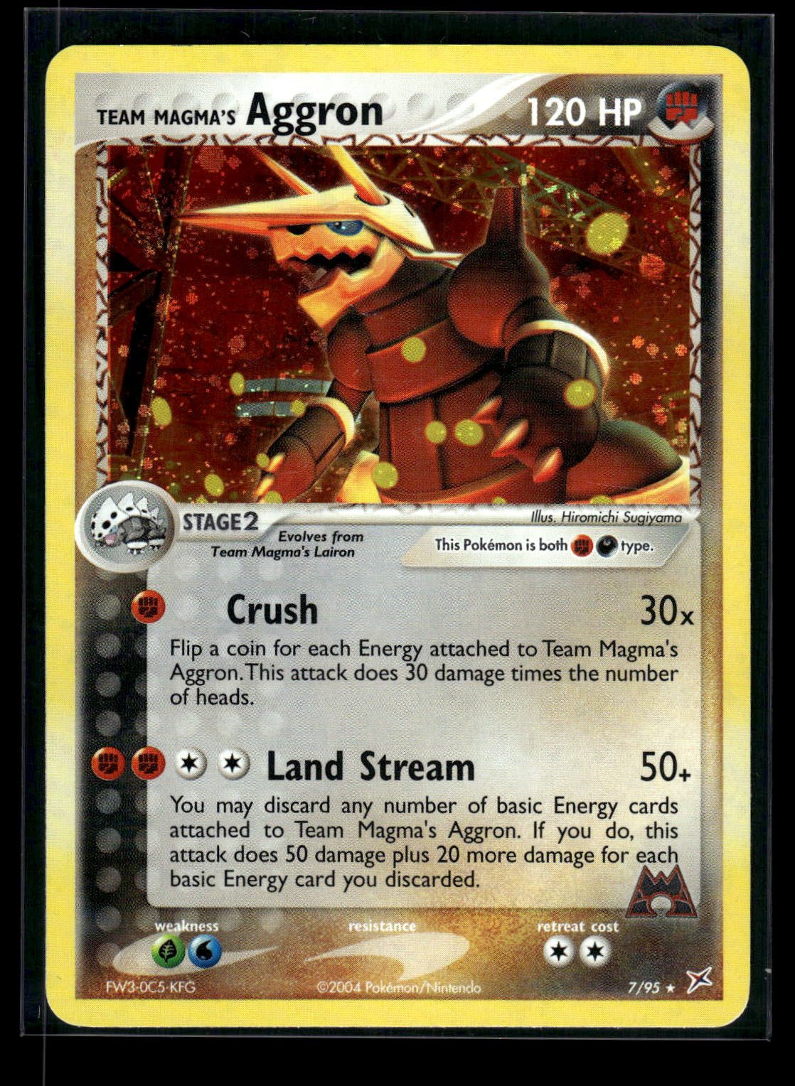 Team Magma's Aggron 7/95 - Team Magma vs Team Aqua  - Rare Holo