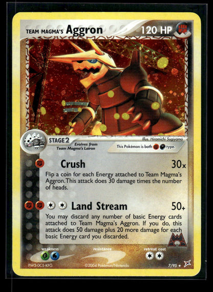 Team Magma's Aggron 7/95 - Team Magma vs Team Aqua  - Rare Holo