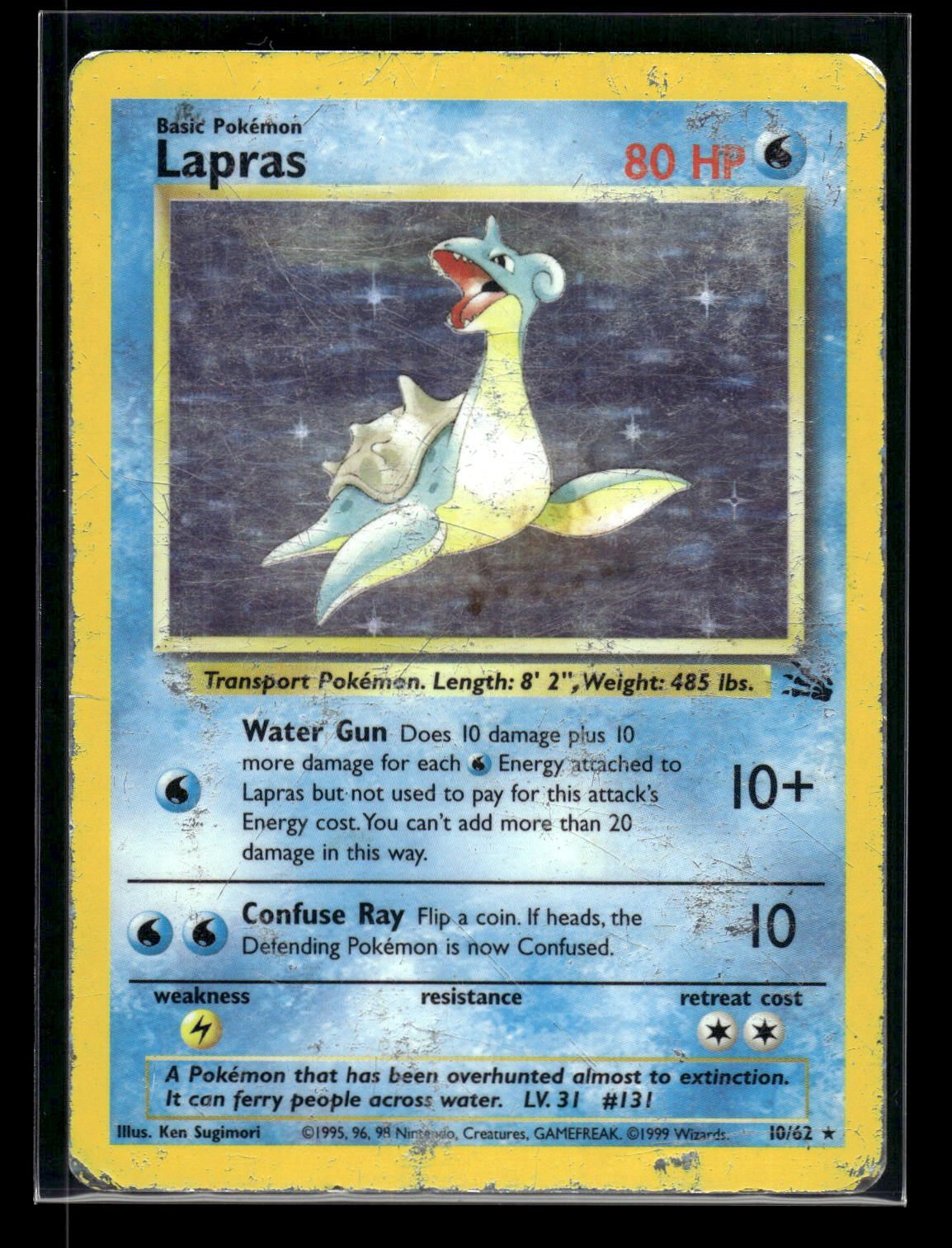 Lapras 10/62 - Fossil  - Rare Holo