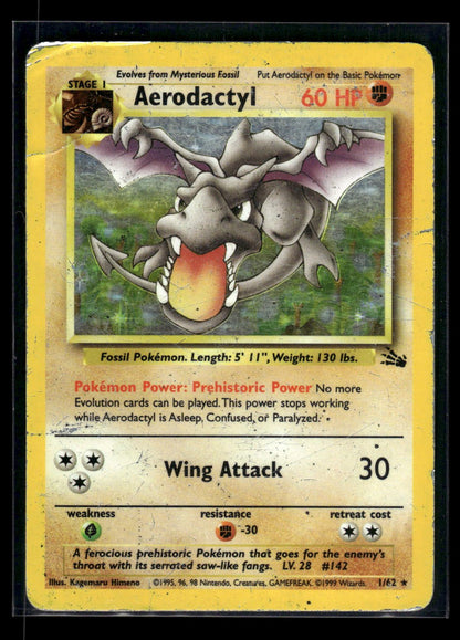 Aerodactyl 1/62 - Fossil  - Rare Holo