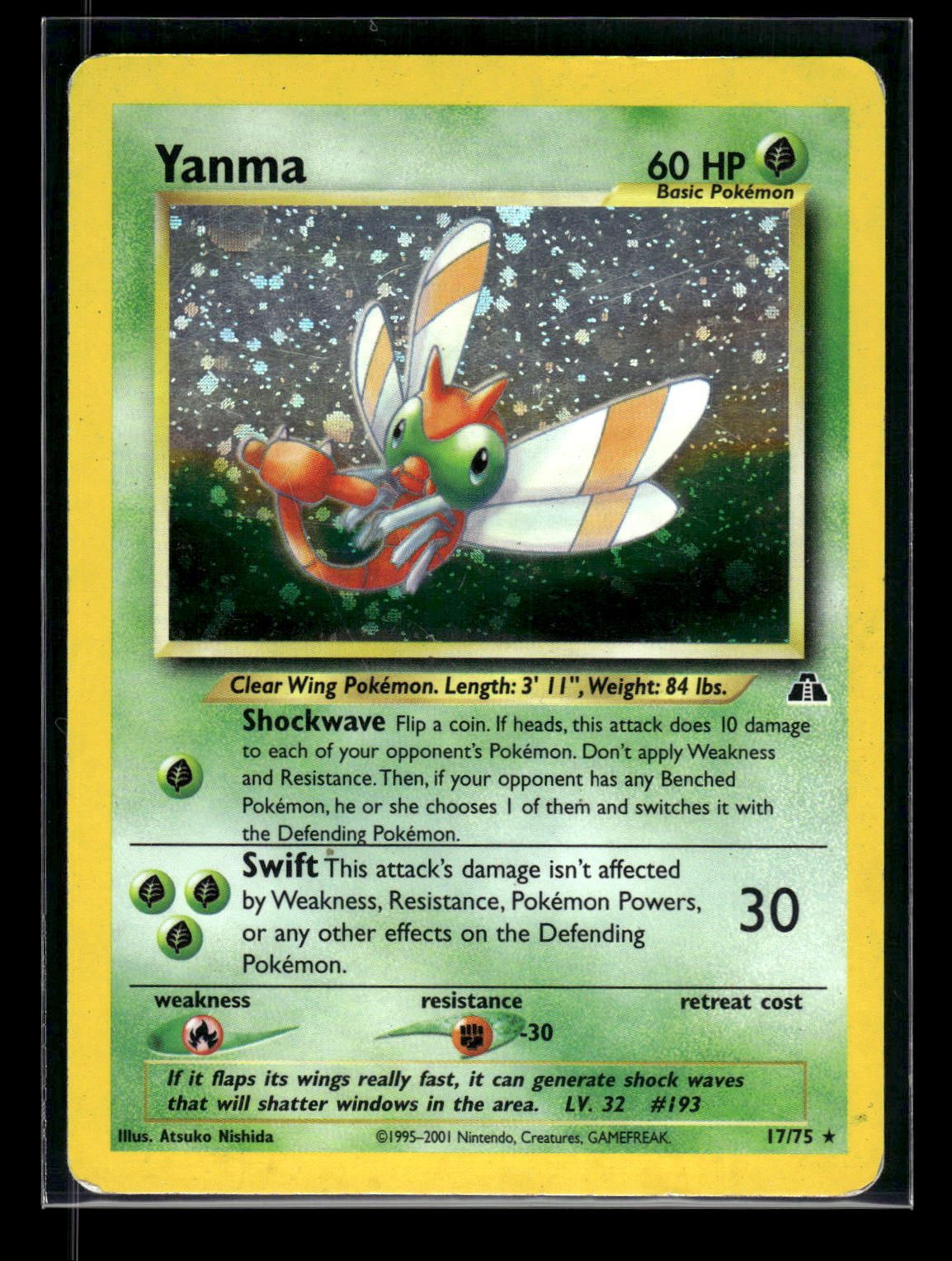 Yanma 17/75 - Neo Discovery  - Rare Holo