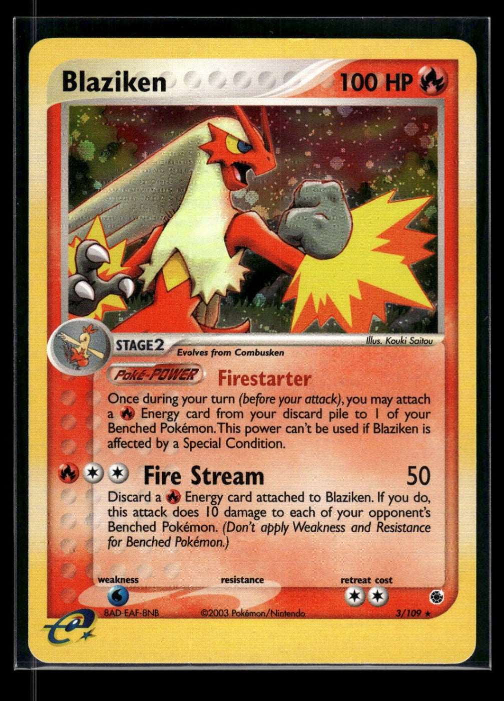 Blaziken 3/109 - Ruby & Sapphire  - Rare Holo