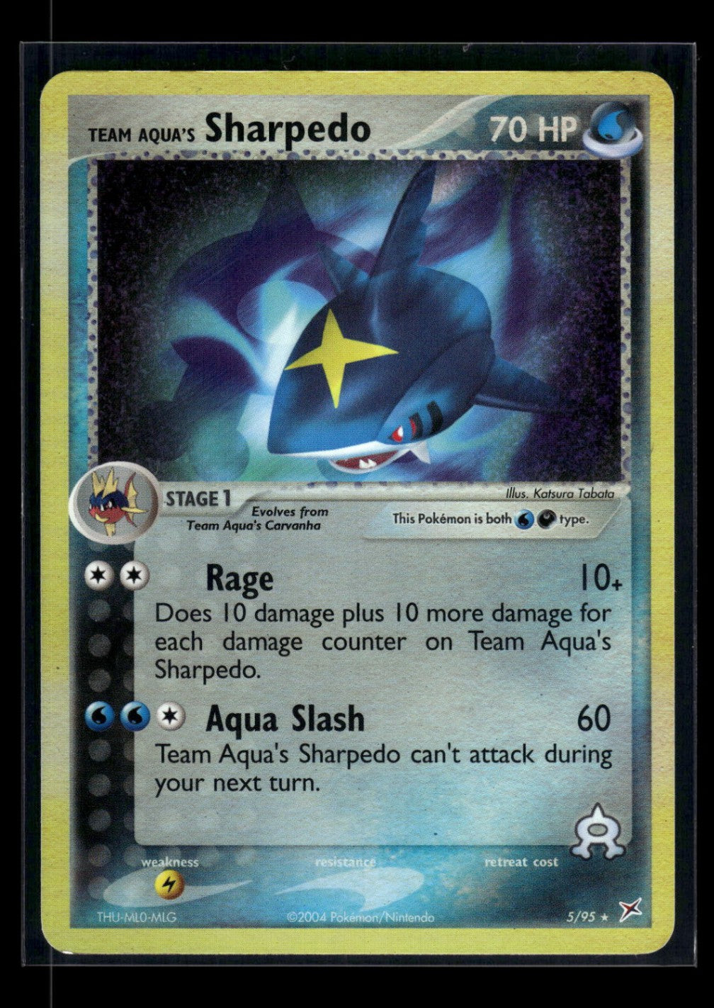 Team Aqua's Sharpedo 5/95 - Team Magma vs Team Aqua  - Rare Holo