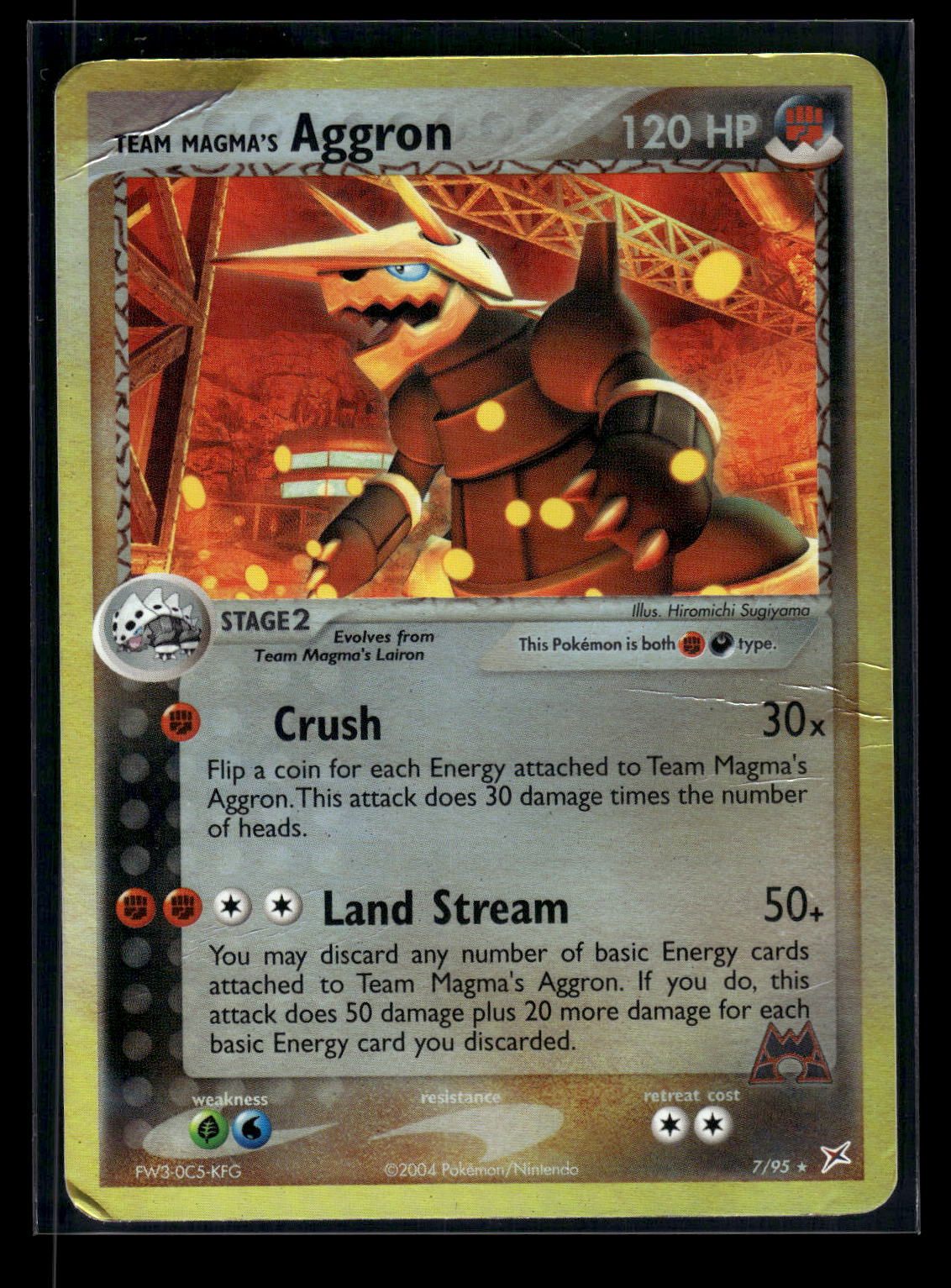 Team Magma's Aggron 7/95 - Team Magma vs Team Aqua  - Rare Holo