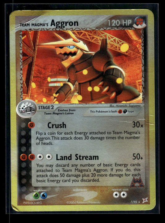 Team Magma's Aggron 7/95 - Team Magma vs Team Aqua  - Rare Holo
