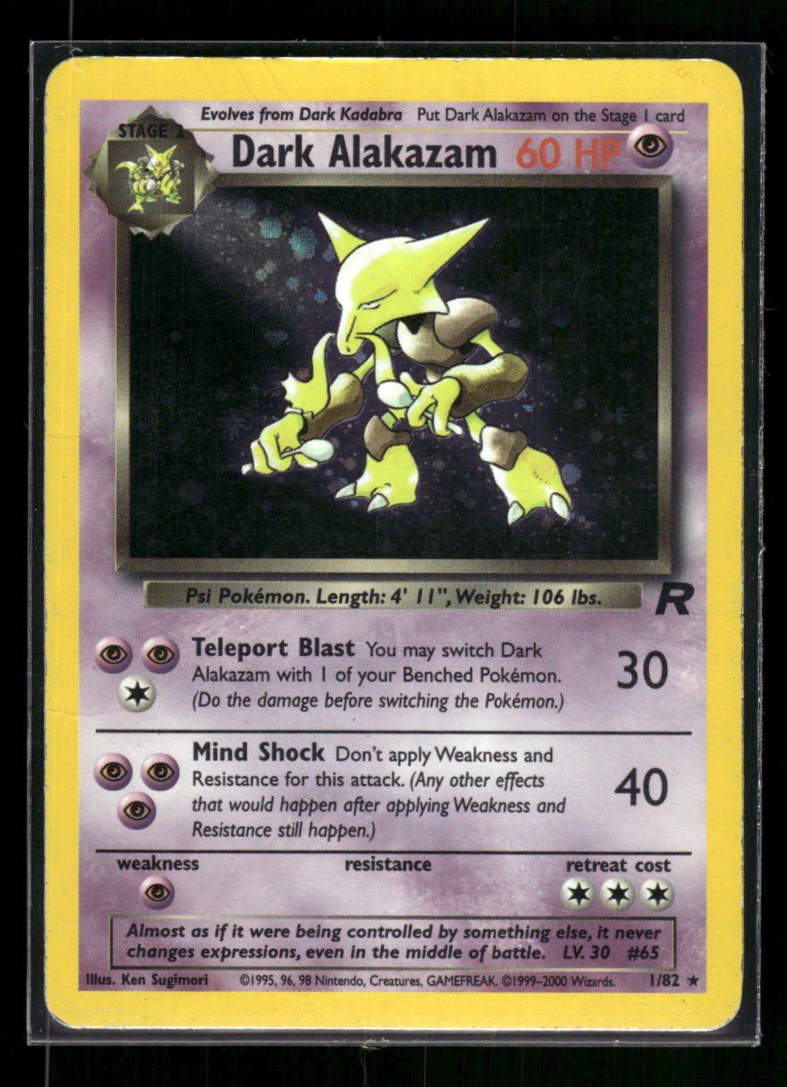 Dark Alakazam 1/82 - Team Rocket  - Rare Holo