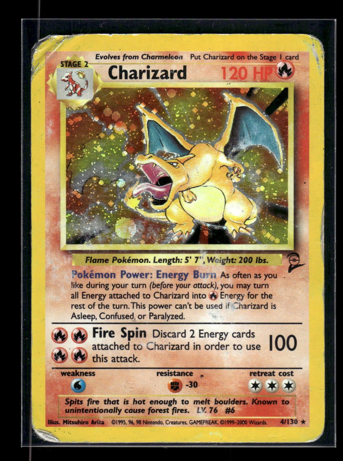 Charizard 4/130 - Base Set 2  - Rare Holo