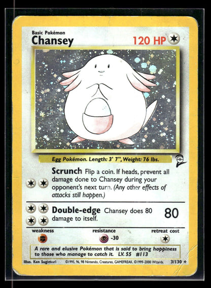 Chansey 3/130 - Base Set 2  - Rare Holo