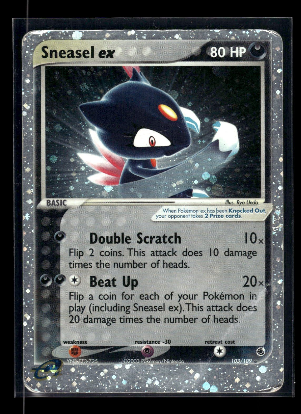 Sneasel ex 103/109 - Ruby & Sapphire  - Rare Holo EX