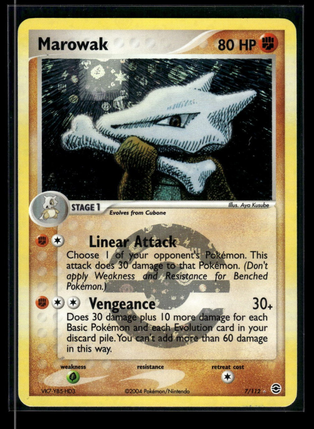 Marowak 7/112 - FireRed & LeafGreen  - Rare Holo