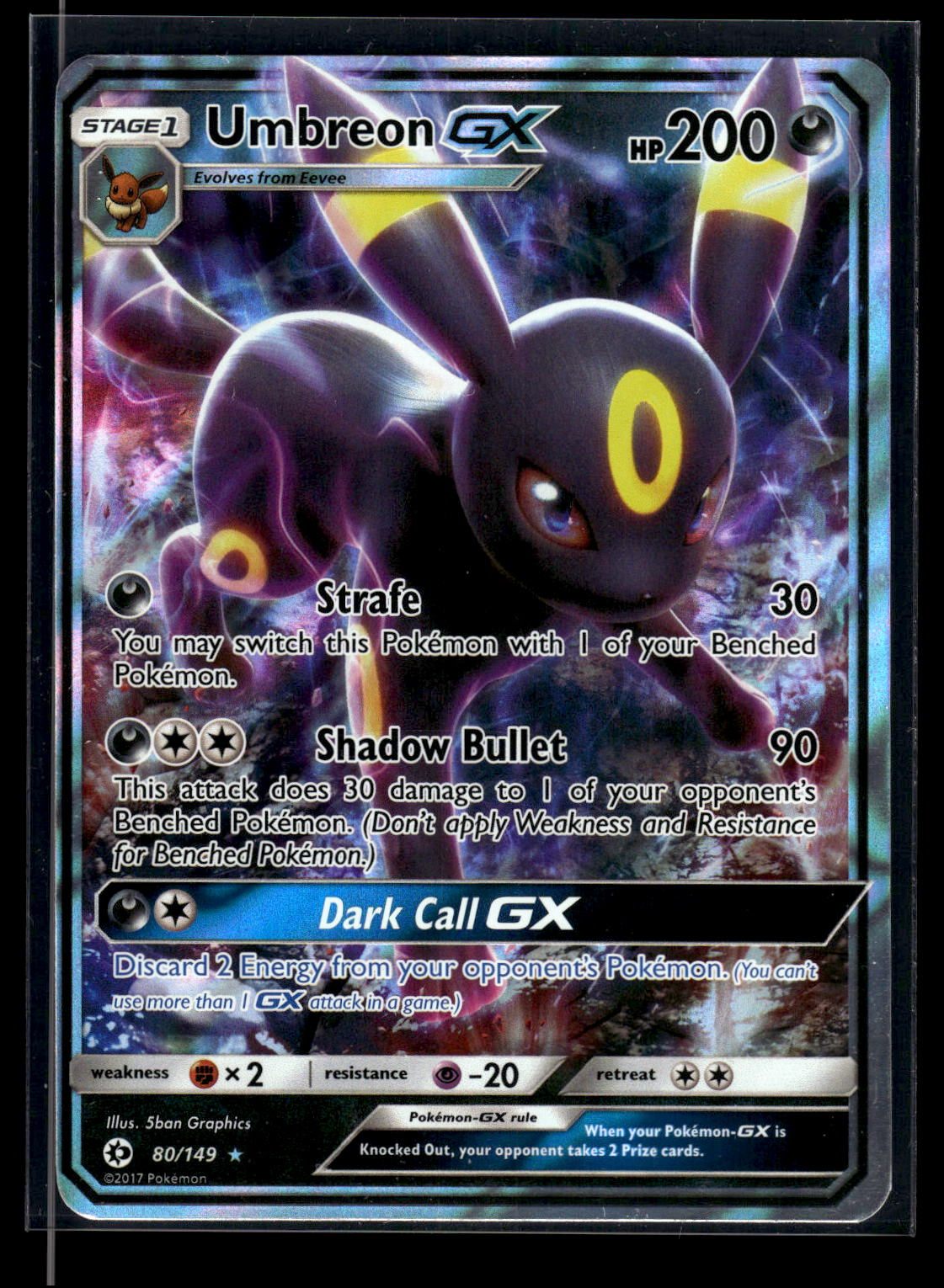 Umbreon-GX 80/149 - Sun & Moon  - Rare Holo GX