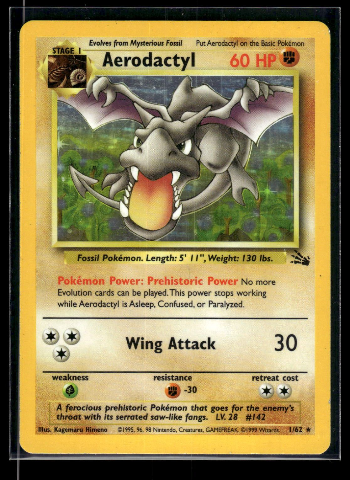 Aerodactyl 1/62 - Fossil  - Rare Holo