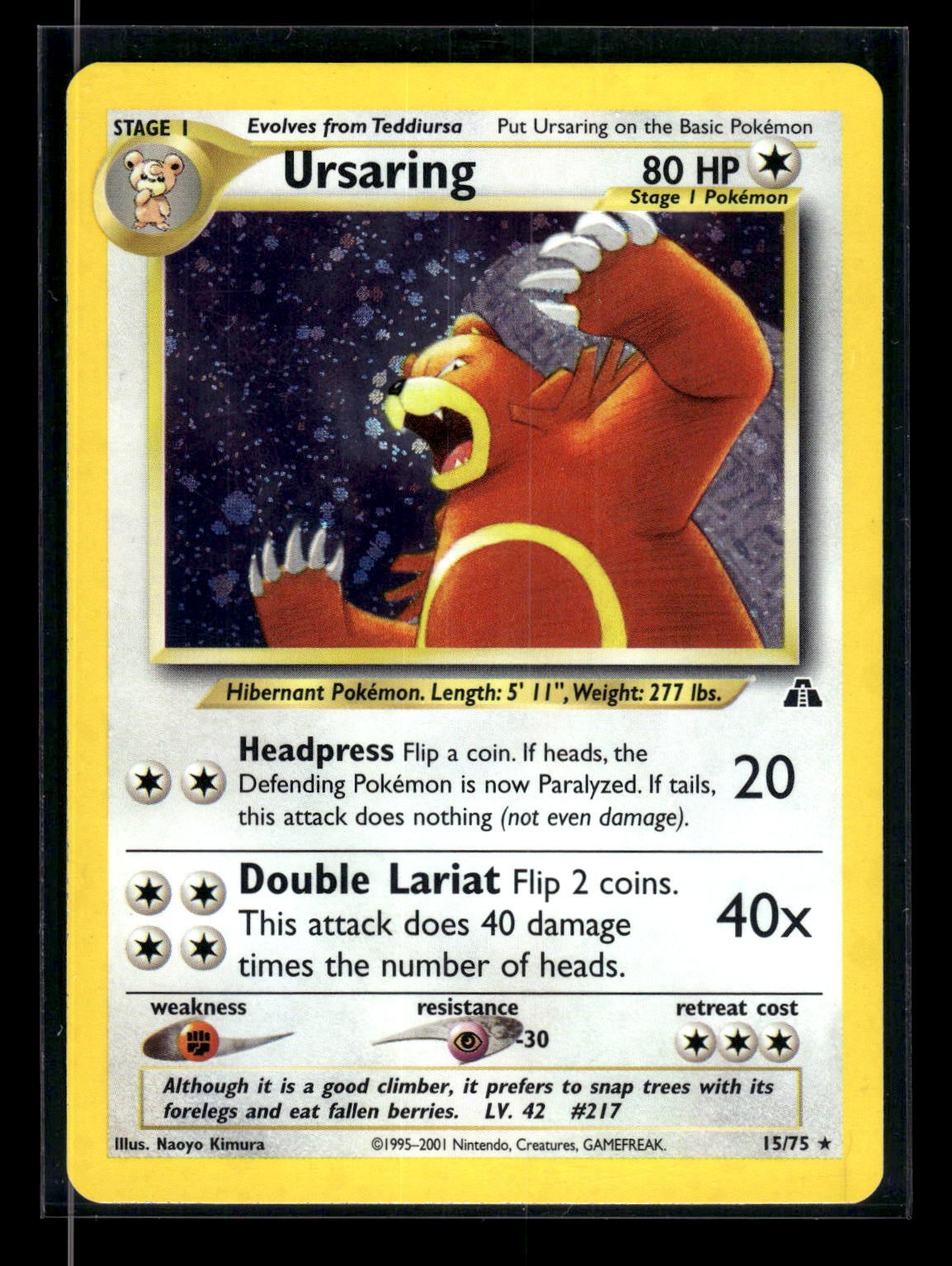 Ursaring 15/75 - Neo Discovery  - Rare Holo