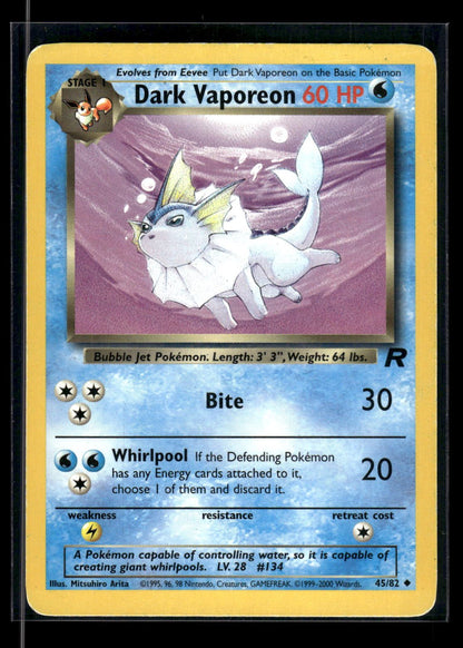 Dark Vaporeon 45/82 - Team Rocket  - Uncommon