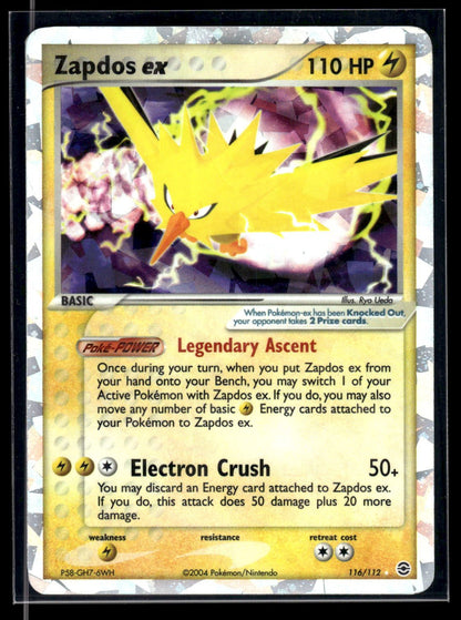 Zapdos ex 116/112 - FireRed & LeafGreen  - Rare Secret