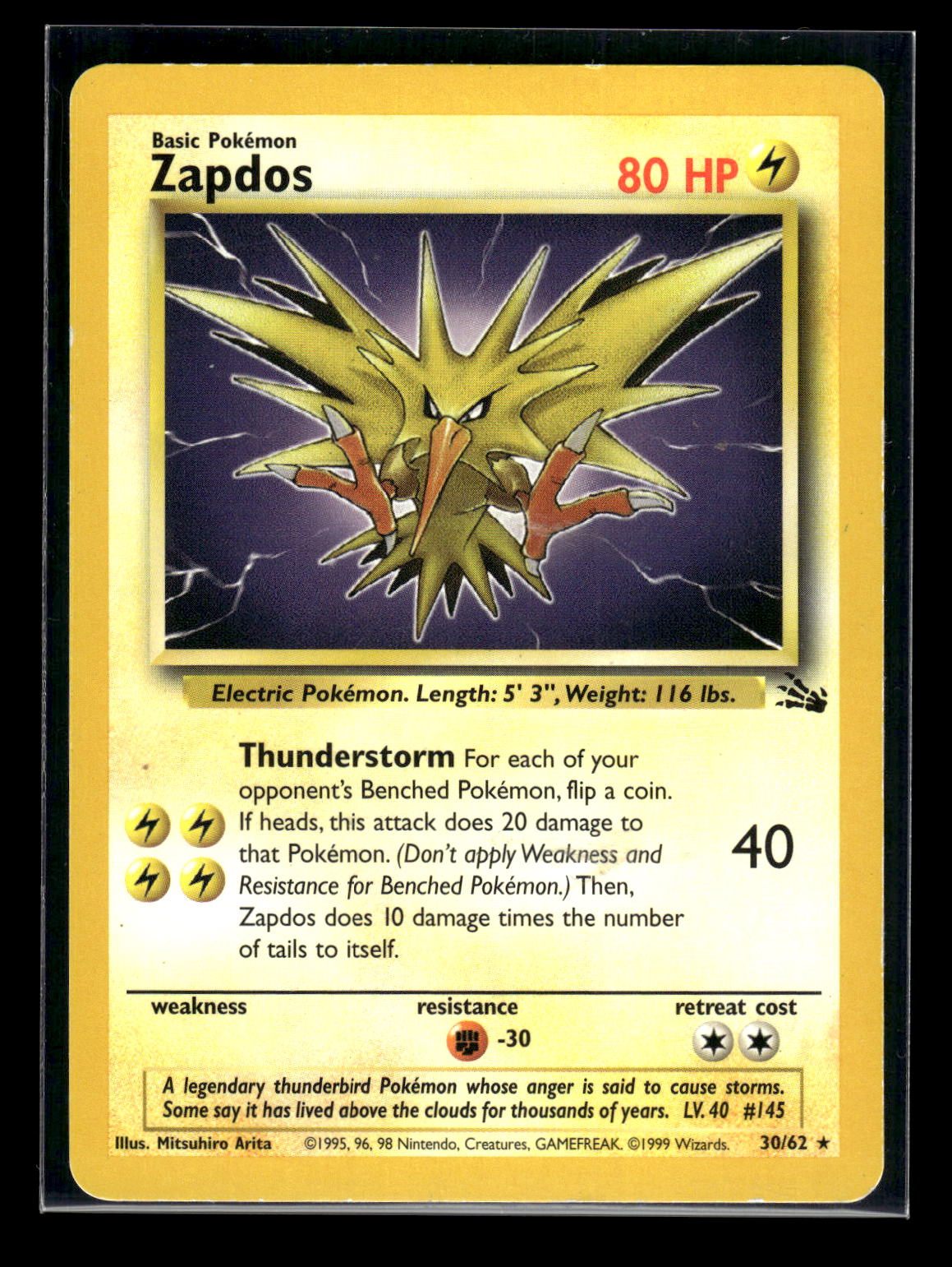 Zapdos 30/62 - Fossil  - Rare