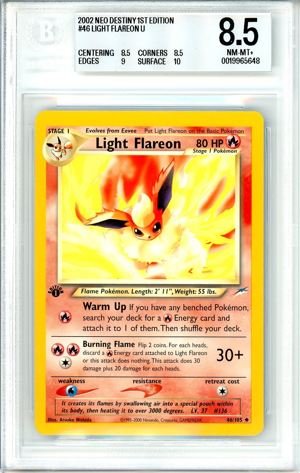 BGS 8.5 Light Flareon - Neo Destiny #46/105 - Uncommon