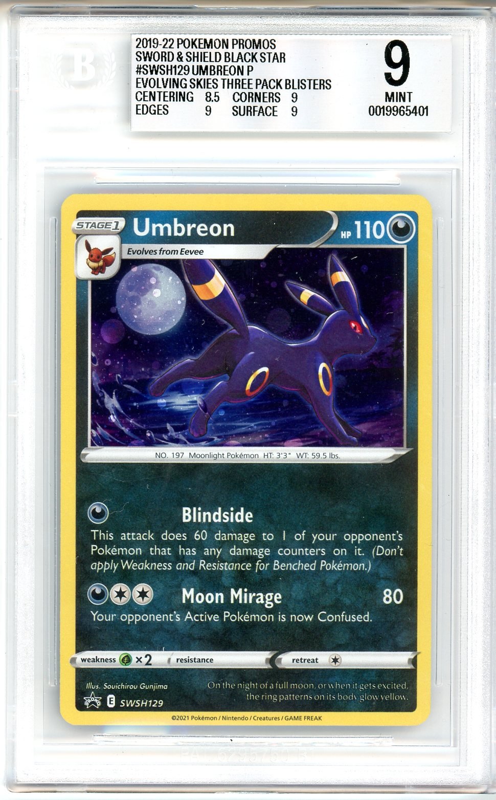 BGS 9 Umbreon - SWSH Black Star Promos #SWSH129 - Promo